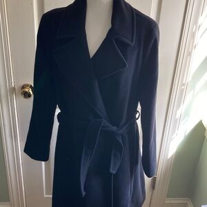 Ralph Lauren Black Wool Blend Belted Jacket